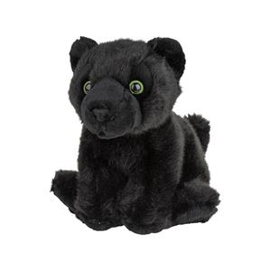 Nature Planet Pluche kleine zwarte panter knuffel van 18 cm -