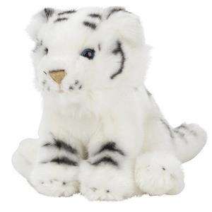 Nature Planet Pluche kleine witte tijger knuffel van 15 cm -