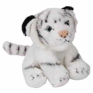 Pluche zittende witte tijger knuffeldier 15cm -