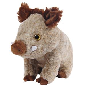 Sandy Knuffeldier Wild Zwijn Muddy - zachte pluche stof - dieren knuffels - grijsbruin - 25 cm -