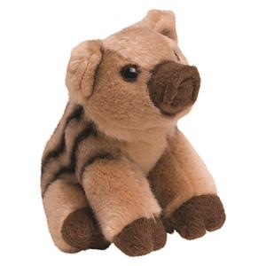 Nature Planet Pluche kleine Wild zwijn jong knuffel van 13 cm -