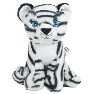 Knuffeldier Tijger Samuel - zachte pluche stof - dieren knuffels - wit - 23 cm -