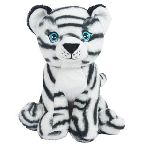 Sandy Knuffeldier Tijger Samuel - zachte pluche stof - dieren knuffels - wit - 23 cm -