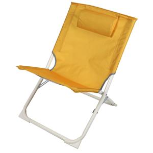 Sunnydays camping/strand stoel - aluminium - inklapbaar - geel - L49 x B62 x H61 cm -