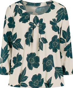Your Look... for less! Dames Comfortabele blouse champagner-petrol-bedruckt Maat