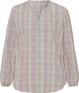 Dames Geruite blouse roze/zand geruit Maat