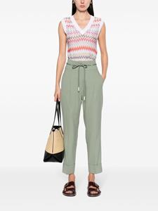 Peserico High waist cropped broek - Groen