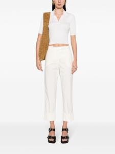 Peserico High waist cropped broek - Beige
