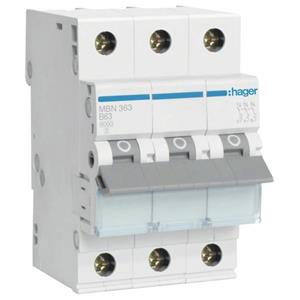 Hager MBN363 MBN363 Zekeringautomaat 3-polig 63 A 400 V