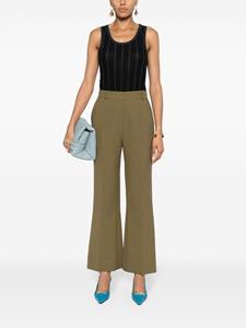 Victoria Beckham Cropped flared broek - Groen