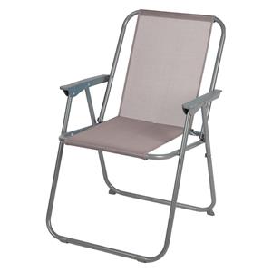 Sunnydays camping/strand stoel - aluminium - inklapbaar - beige - L53 x B55 x H75 cm -