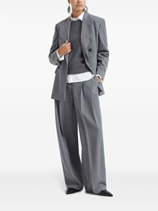Brunello Cucinelli Wollen broek met wijde pijpen - Grijs