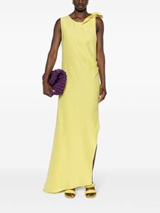 MSGM asymmetric linen blend dress - Geel