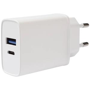 Vivanco TCVVDUALUSB20W GSM-lader Met snellaadfunctie USB-A, USB-C Wit