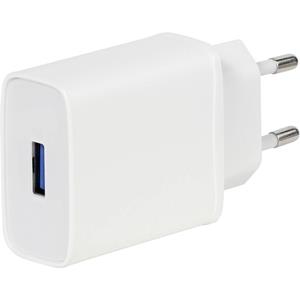 Vivanco TCVVUSBQC3018W Handy Ladegerät mit Schnellladefunktion USB-A Weiß