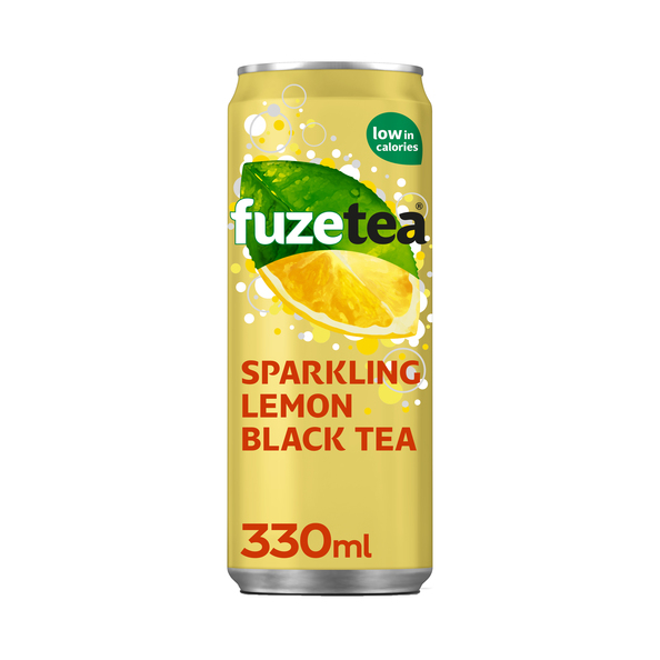 Fuze Tea | Sparkling Black Tea | Sleek blik | 24 x 33 cl