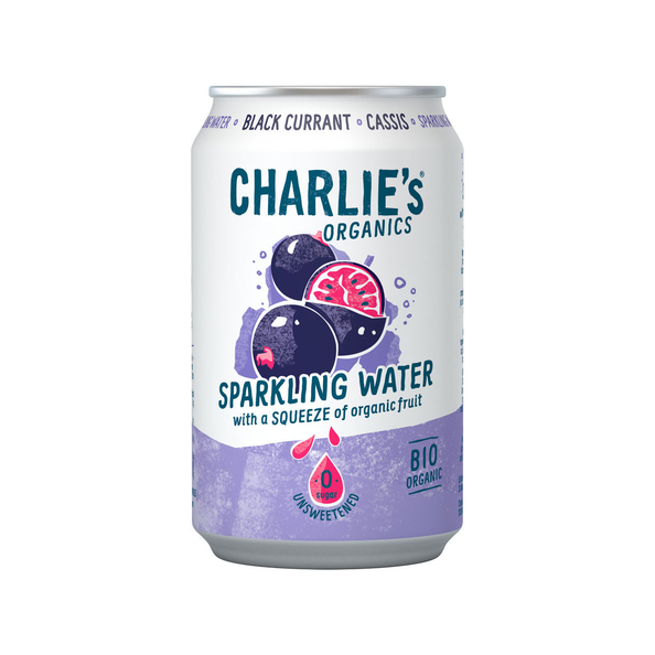Charlie's Organics Charlie's Organics | Sparkling Cassis Bio | Blik | 12 x 33 cl
