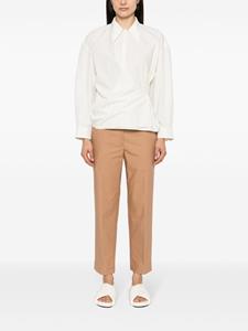 Jil Sander Cropped broek met toelopende pijpen - Bruin