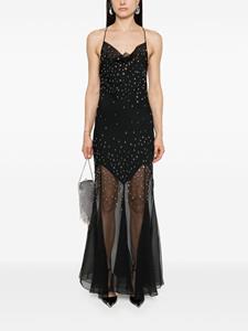 Rabanne crystal-embellished long dress - Zwart