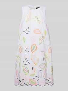 Marc Cain Knielange jurk met all-over motiefstitching