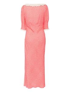 Rixo Juliette polka dot-print midi dress - Roze