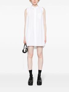 Sacai pleat-detail cotton minidress - Wit