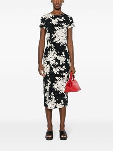 Lauren Ralph Lauren floral knotted midi dress - Zwart