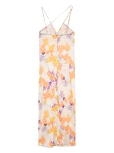 Patrizia Pepe floral-print midi dress - Oranje