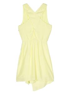 Patrizia Pepe gathered asymmetric mini dress - Groen