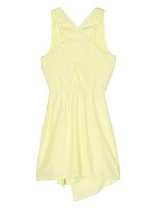 Patrizia Pepe gathered asymmetric mini dress - Groen