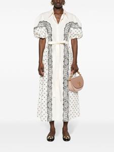 Chloé bandana-print midi shirt dress - Wit