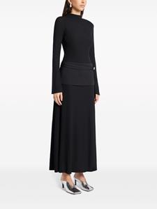 CHATS BY C.DAM draped midi dress - Zwart