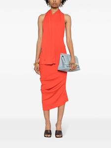 FENDI halterneck asymmetric midi dress - Oranje