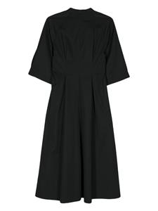 ASPESI poplin flared maxi dress - Zwart