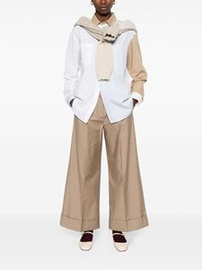 Max Mara Broek met wijde pijpen - Bruin