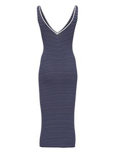 STAUD Dana striped ribbed dress - Blauw