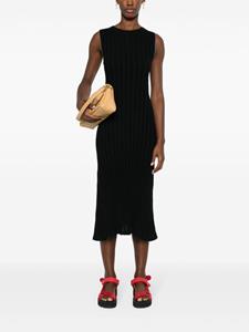 Paul Smith stripe-trim ribbed maxi dress - Zwart