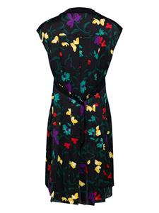 Sacai floral-print panelled dress - Blauw