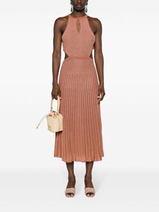 TWINSET ribbed-knit lurex midi dress - Oranje