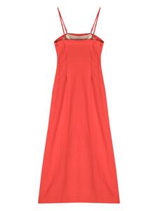 Auralee square-neck tweed midi dress - Rood