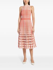 Simkhai Nash cut-out stripe-pattern midi dress - Rood
