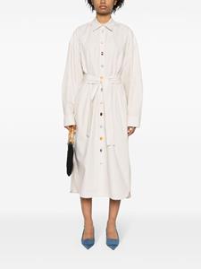 MSGM bead-embellished cotton dress - Beige