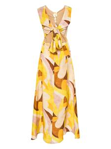 Raquel Diniz Daisy abstract-pattern dress - Geel