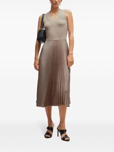 BOSS Jurk met plissé rok - Beige