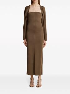 KHAITE Maxi-jurk met open rug - Bruin