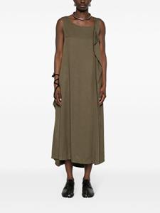 Yohji Yamamoto V-neck sleeveless maxi dress - Groen