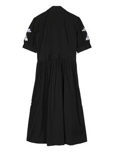 Carolina Herrera floral-embroidered midi dress - Zwart