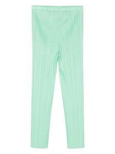 Pleats Please Issey Miyake plissé cropped trousers - Groen