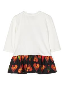 Versace Kids heart-print panelled dress - Wit