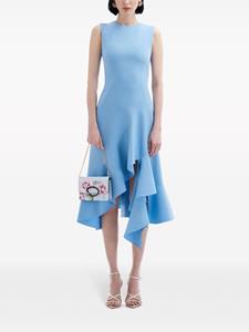 Oscar de la Renta asymmetric-hem midi dress - Blauw